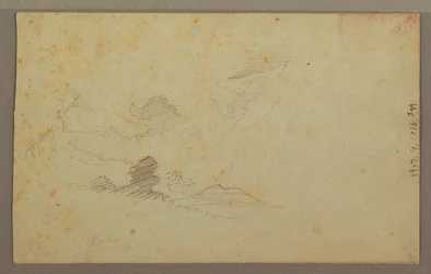 Zeichnung, Bewölkter Himmel über Tal, Juli 1863