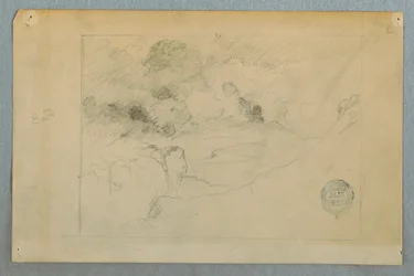 Ferne Ansicht des ausbrechenden Vulkans Sangay, Ecuador, 1857–62
