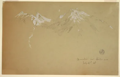Zeichnung, Berg über Hintersee, nahe Berchtesgaden, Bayern, 27. Juli 1868
