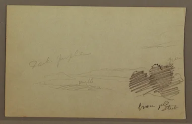 Zeichnung, Gebirgskette, Wolke, möglicherweise 1860er Jahre