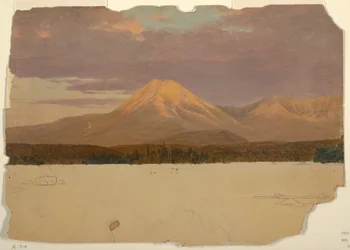 Zeichnung, Mt. Katahdin vom Lake Katahdin, 1878