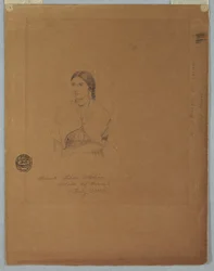 Zeichnung, Porträt eines bolivianischen Mädchens: Senorita Filetta Molina Bolador del Carmen, Kolumbien, 13. Juli 1853