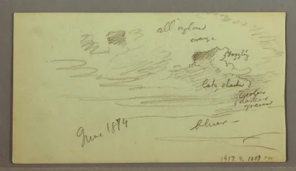 Fluss durch Berg, möglicherweise 1874