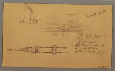 Segelschiff, Gebirgsküste, Inseln, 29. Mai 1868