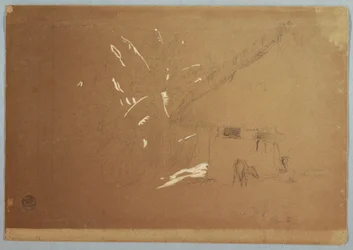 Sitzende Frau und grasender Esel vor einem Haus in der Nähe von Jorje, Ecuador, 23. Juni 1857