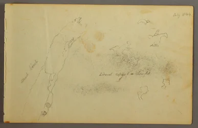 Skizzen von Wolken und toter Birke, Juli 1844