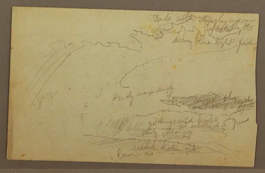 Himmelsstudie, Bergkämme, Regenbogen, 1860er Jahre