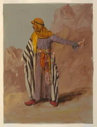 Zeichnung, Stehender Beduine, wahrscheinlich Februar 1868