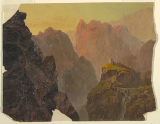 Zeichnung, Studie aus imaginärer südamerikanischer Landschaft