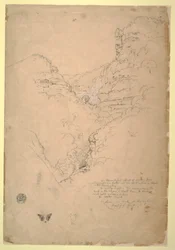 Zeichnung, Tequendama Wasserfälle bei Bogotá, Kolumbien, 1853