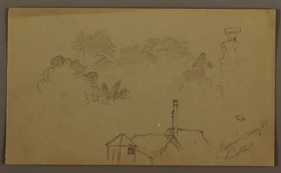 Bäume, Figur, Haus Linstead, Mai 1865