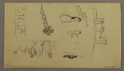 Zwei Studien einer Stadt auf einem Berggipfel, möglicherweise 1868–69