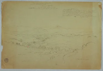 Blick bei Popayan einschließlich Mount Purese Vulkan, Cauca-Fluss, Kolumbien, 8. August 1853