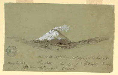 Ansicht von Cotopaxi von der Hacienda San Antonio, Ecuador, 30. August 1853