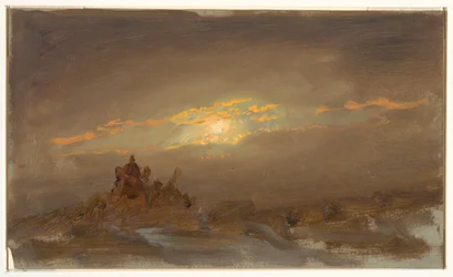 Winterlandschaft bei Mondschein, ca. 1870