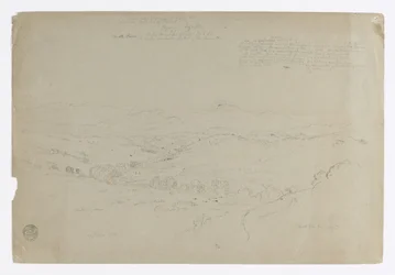 Studie. Landschaft mit Mount Puresé. Skizze. Landschaft