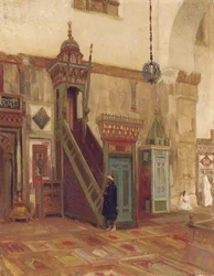 Innenansicht einer Moschee von Mimbar der Großen Moschee in Damaskus