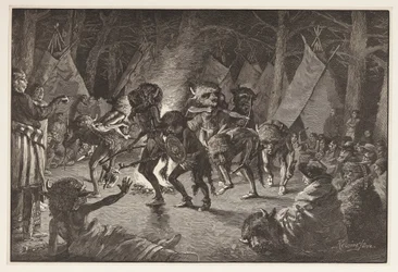Der Büffeltanz, aus Harpers Weekly, veröffentlicht 1887