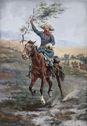 Die Flagge des Waffenstillstands im Indianerkrieg, 1886