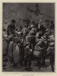 Verteilung von Weihnachtsessen in der Modellsuppenküche in der Euston Road