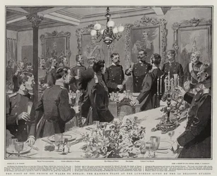 Der Besuch des Prinzen von Wales in Berlin, der Toast des Kaisers beim Mittagessen der 1. Dragonerwache