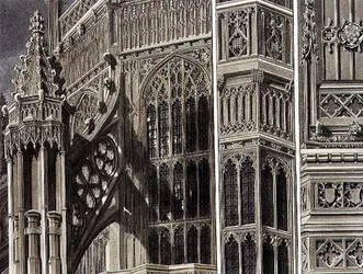 Fragmente und Teile des Äußeren der Henry VII-Kapelle, Tafel 12 aus 