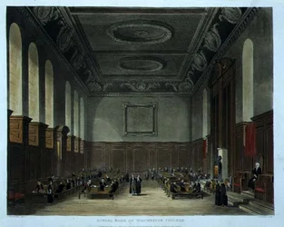Schulzimmer des Winchester College, aus 