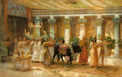 Die Prozession des heiligen Stiers Apis, ca. 1879