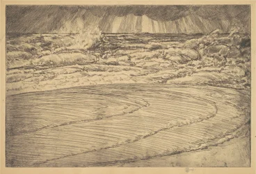 Starke Brandung, Flut, Easthampton, 1920