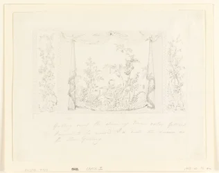 Der Royal Pavilion, Brighton, Blaues (Süd) Zeichenzimmer, Vorgeschlagene Wanddekoration, ca. 1820