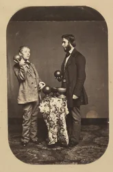 Dr. Joseph Parrish und ein Idiot, ca. 1858