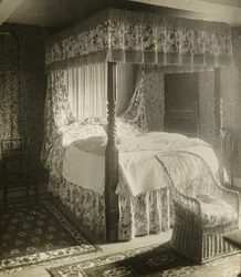 Kelmscott Manor: Bett, in dem Wm. Morris geboren wurde