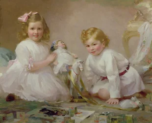 Ein Bruder und eine Schwester spielen, 1915