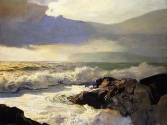 Regenwolken und Meer