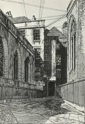 Südseite der Halle in Cliffords Inn in der City of London, ca. 1903, 1934