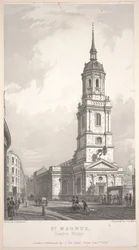 St. Magnus, London Bridge, Gravur von John Henry Le Keux