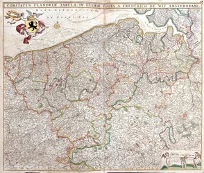 Karte der Grafschaft Flandern (Frankreich und Belgien)