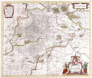 Karte der Markgrafschaft Meißen (Deutschland)