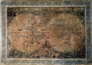Nova Totius Terrarum Orbis Tabula, Doppel-Hemisphären-Weltkarte
