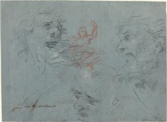 Studie von Köpfen (recto)