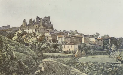 Chabrillan, Gesamtansicht und Ruinen des Schlosses