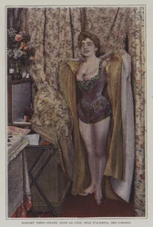 Juliette Simon-Girard, französische Opernsängerin, in ihrer Garderobe