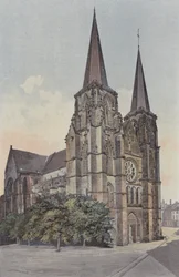 Mezieres, Kirche, Gesamtansicht NW