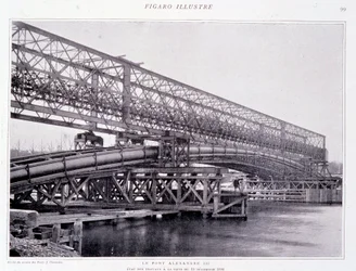 Die Arbeiten an der Brücke Alexander III am 15.12.1898 - in „The Figaro Illustrated“