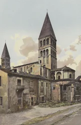 Tournus, Kirche, Glockenturm und Apsis