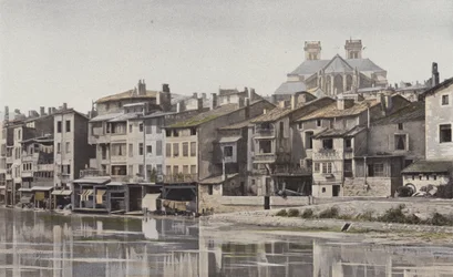 Verdun, Apsis der Kathedrale, Ansicht von der rechten Uferseite der Maas