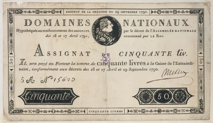 50-Livres-Banknote, 29. Oktober 1790