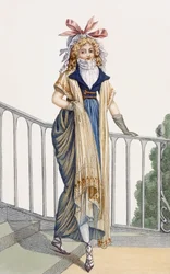 Ein Landspaziergangskleid, Illustration aus Journal des Dames et des Modes, 1797