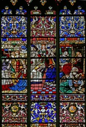 Ein Detail aus Fenster w30, das Panegyrik an St. Romain Fenster