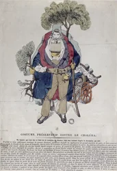 Ein Mann geschützt gegen Cholera, ca. 1831